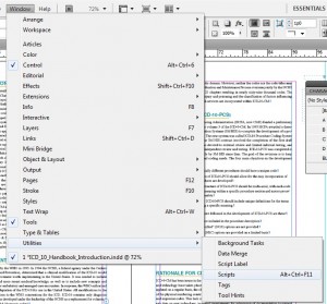 Scripts menu in InDesign CS5.5