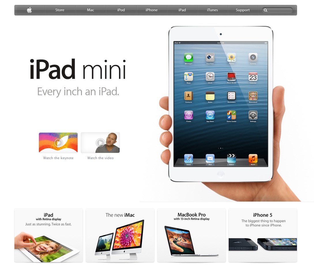 iPad mini on Apple.com