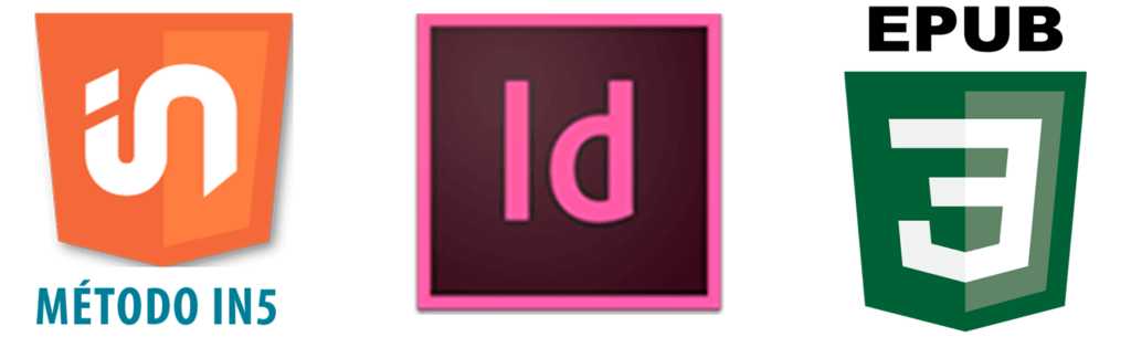 Three icons: In5, InDesign, and EPUB 3